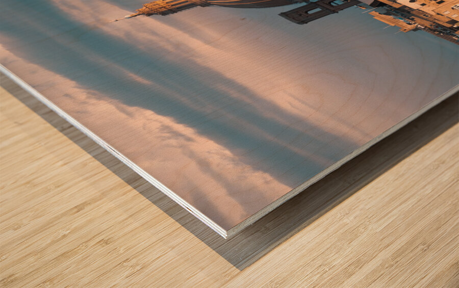 Evening Sunlight on Valletta Wood print