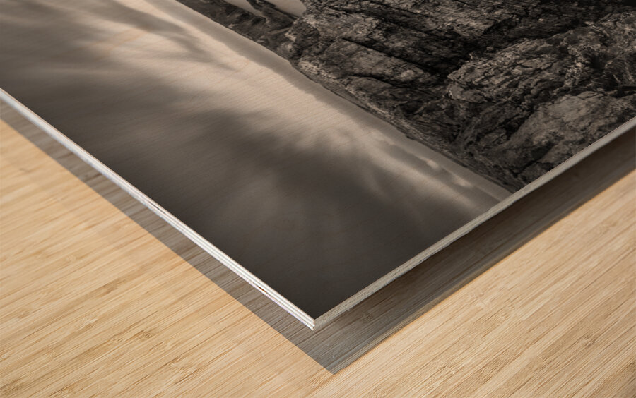 Green Bridge of Wales - Black and White Edition Impression sur bois