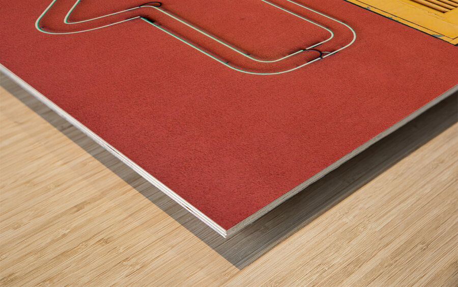 Yellow Door Big Arrow Wood print