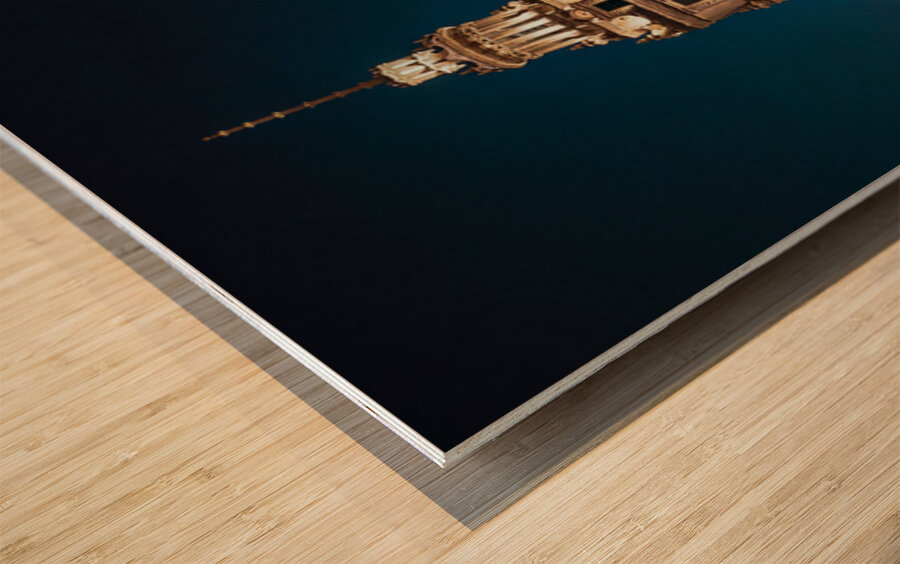 Wrigley Building Clock Tower Impression sur bois