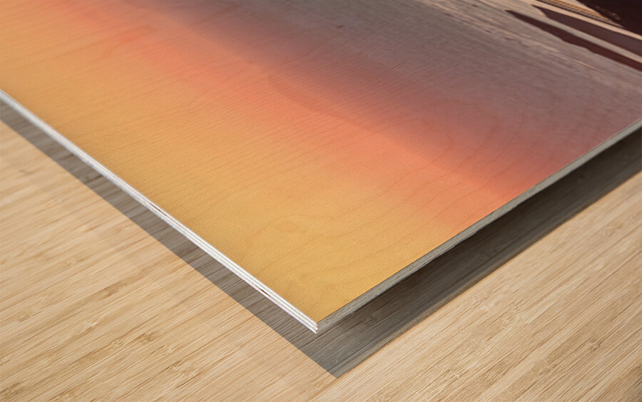 Barmouth Bridge at Sunset Wood print