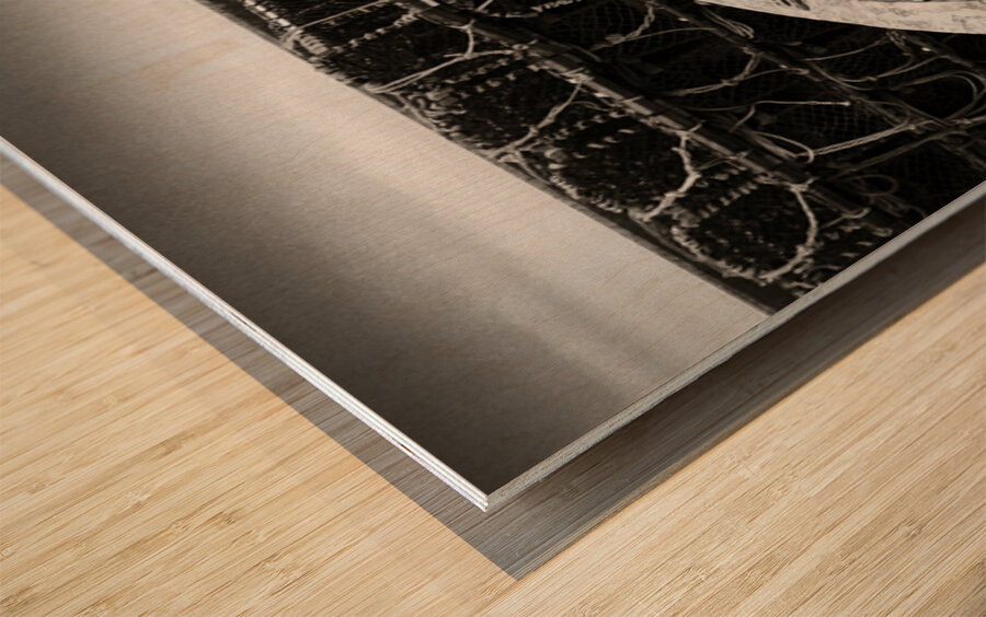 Boat and Creel Nets Wood print