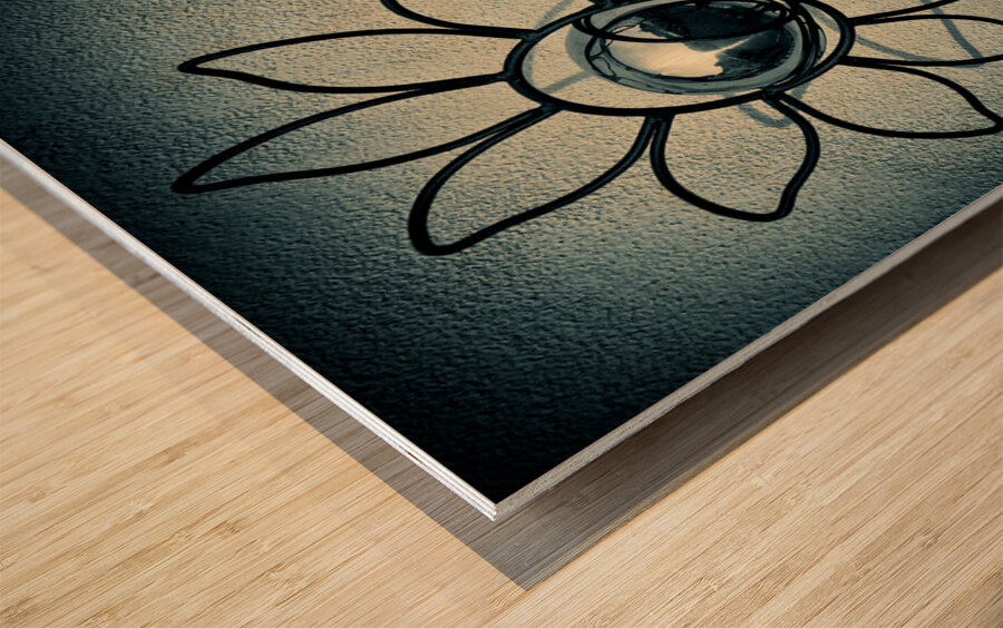 Metal Flower Wood print