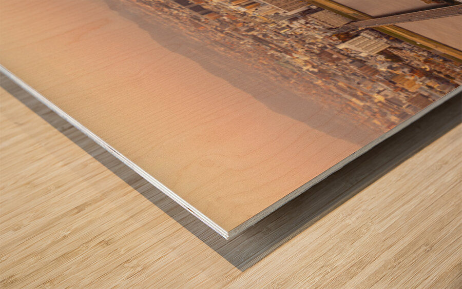 Evening Over the Yodogawa River Wood print