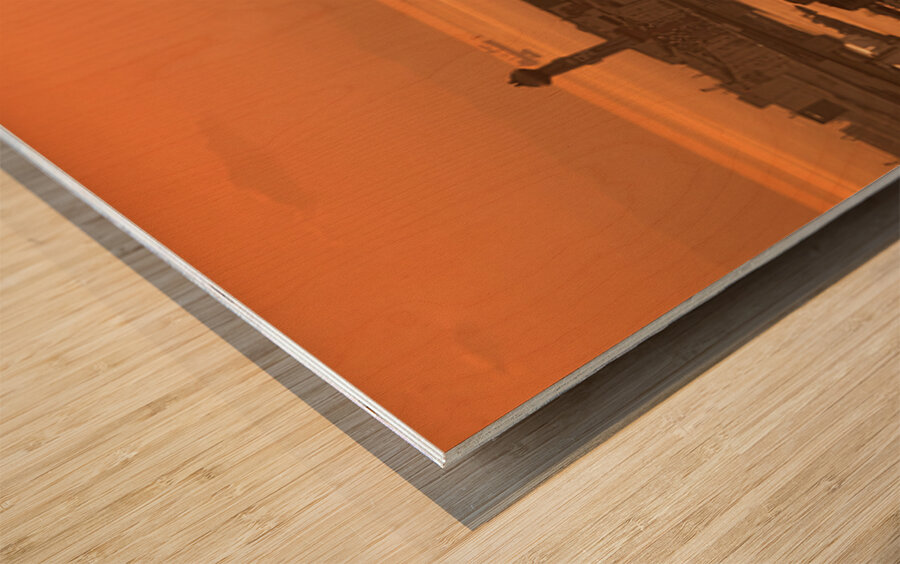 Last Light Over Osaka Bay Wood print