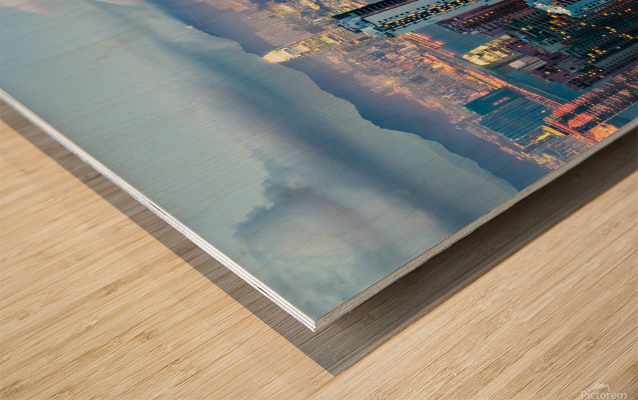 Hong Kong at Dusk Wood print