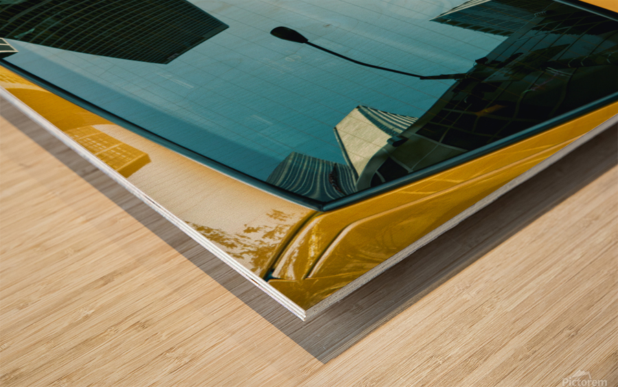 Yellow Cab Big Apple Wood print