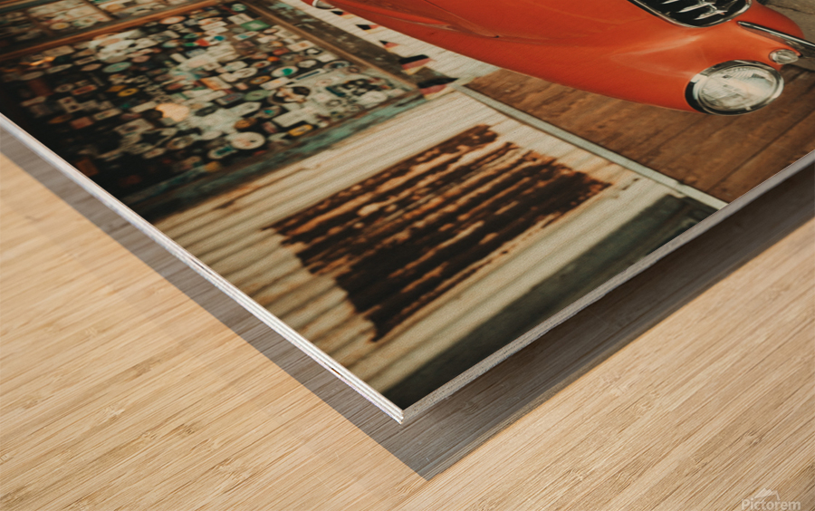 Route 66 Classic Corvette Impression sur bois