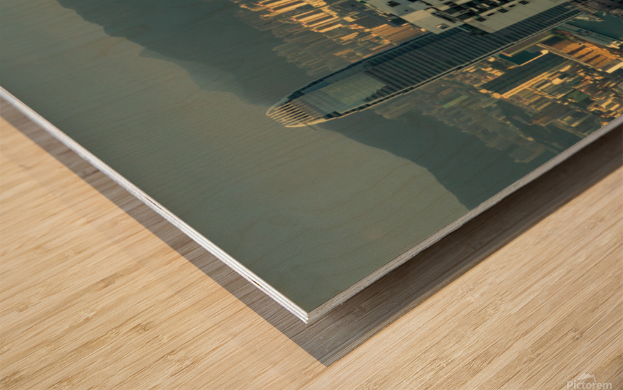 Last Light in Hong Kong Wood print