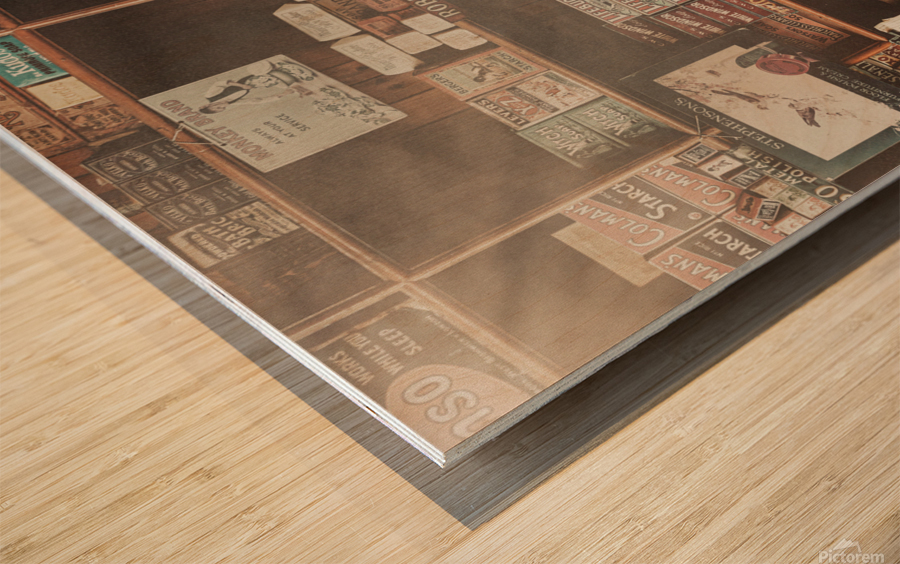 Vintage Soap Store Wood print