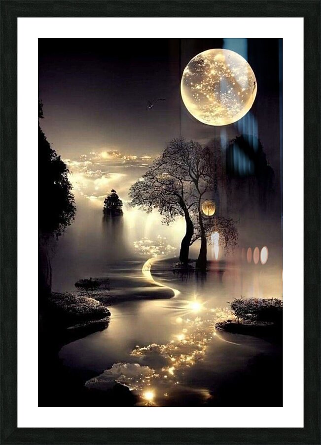 Moonlit Night Wall Poster — Transform Your Spac Picture Frame print
