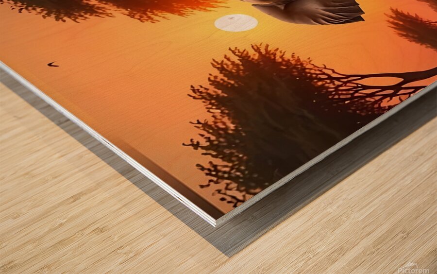 Playful Elephant Herd by the Riverbank Poster – Wood print