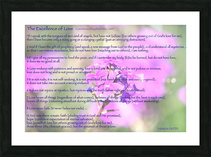 1 Corinthians 13 Picture Frame print