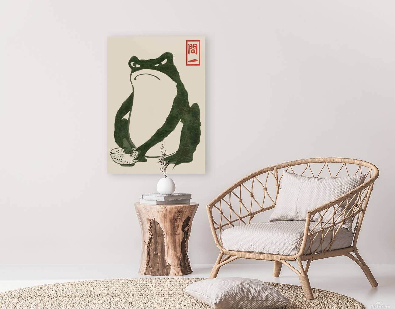 Grumpy Frog Making Matcha Reproduction