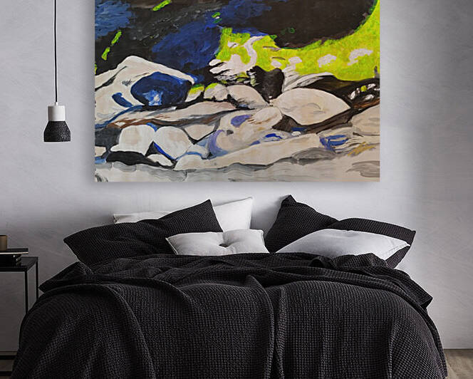 ROCKY WATERS   PAINTING BY ELIZABETH LEE ADEGHE by Elizabeth Lee Adeghe