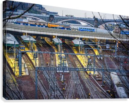 Edinburgh rail tracks Canvas Print