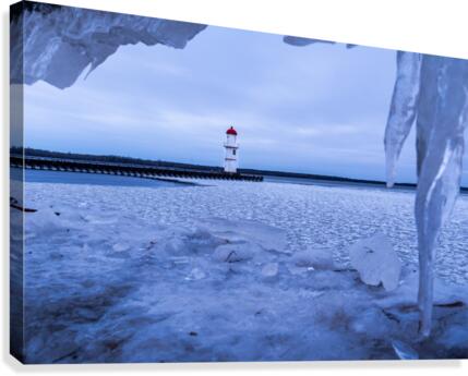Frosty Light House Canvas Print