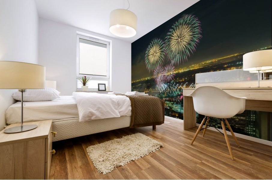 Flashing fireworks Mural print