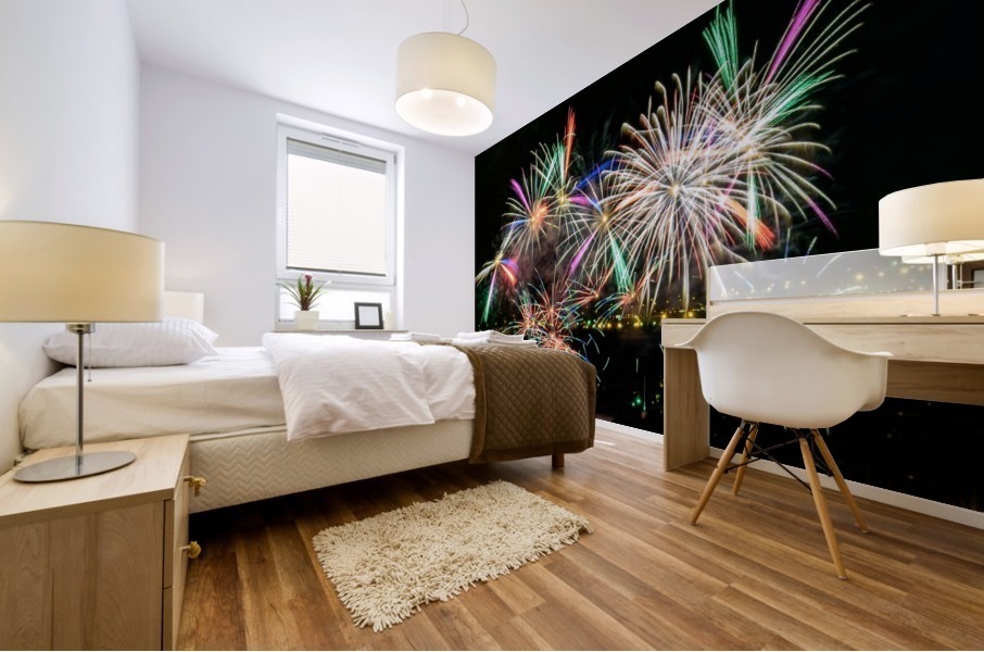 Rainbow Fireworks Mural print