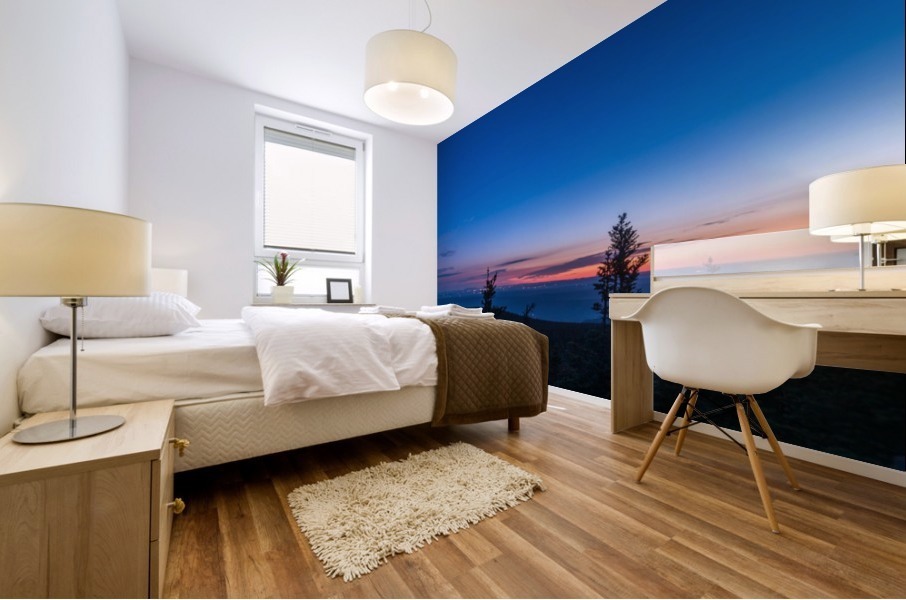 Blue sky when the sun setting Mural print