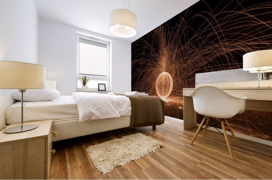 Fire display at cold night Mural print
