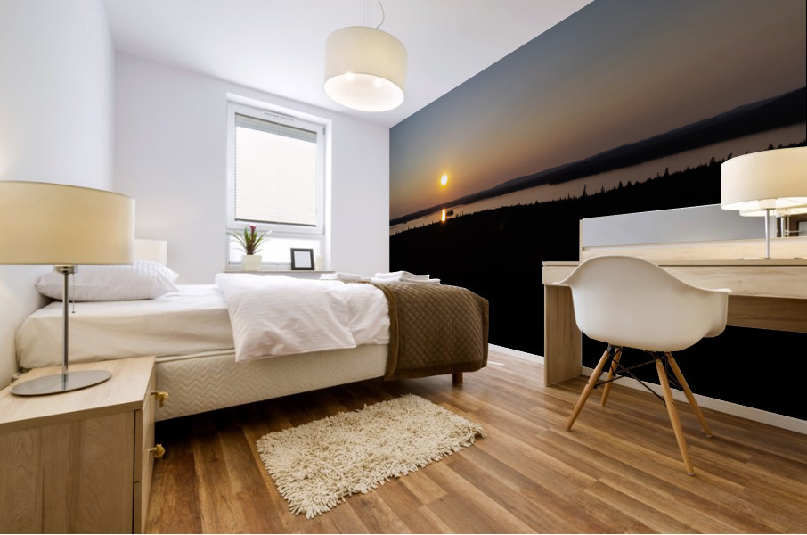 Sunset over small island Mural print