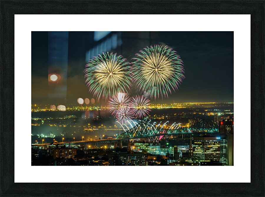Flashing fireworks Picture Frame print