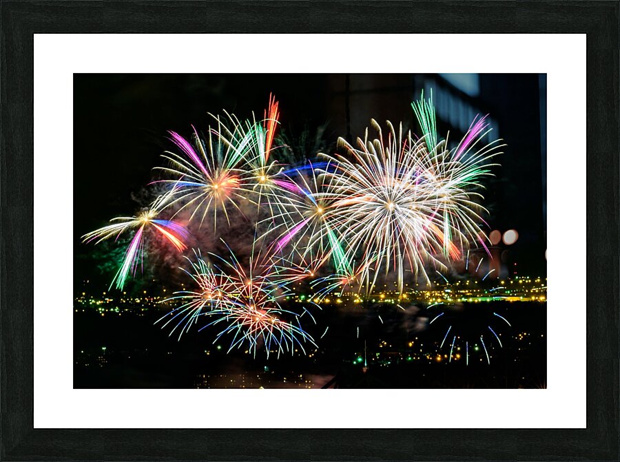 Rainbow Fireworks Picture Frame print