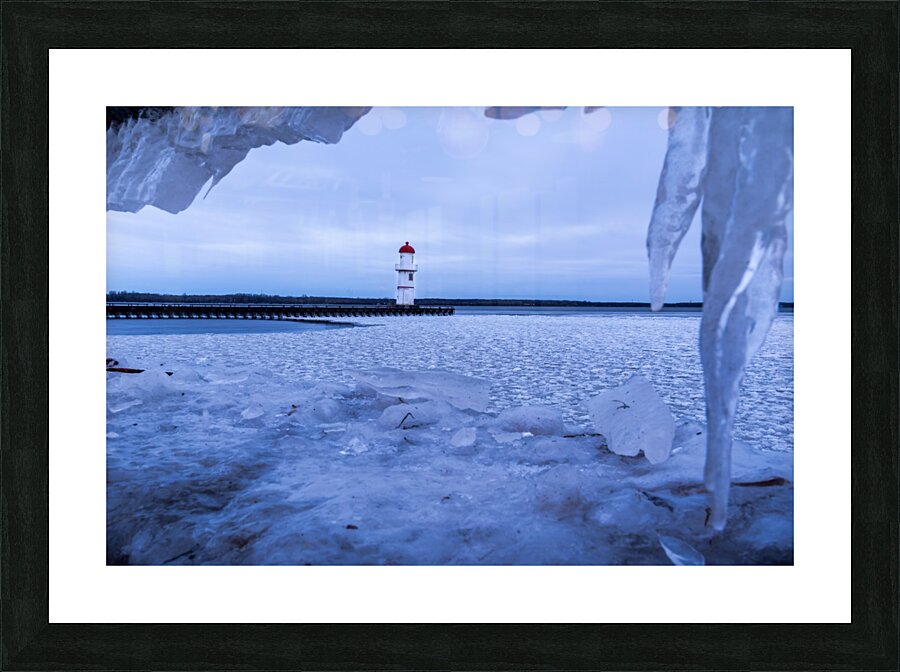 Frosty Light House Picture Frame print