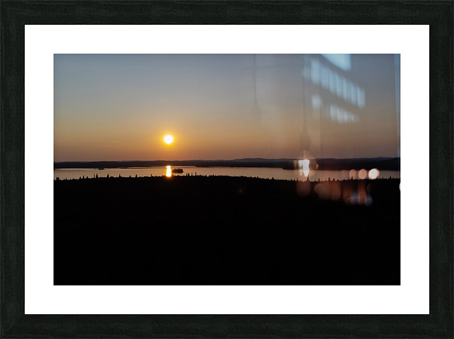 Sunset over small island Picture Frame print