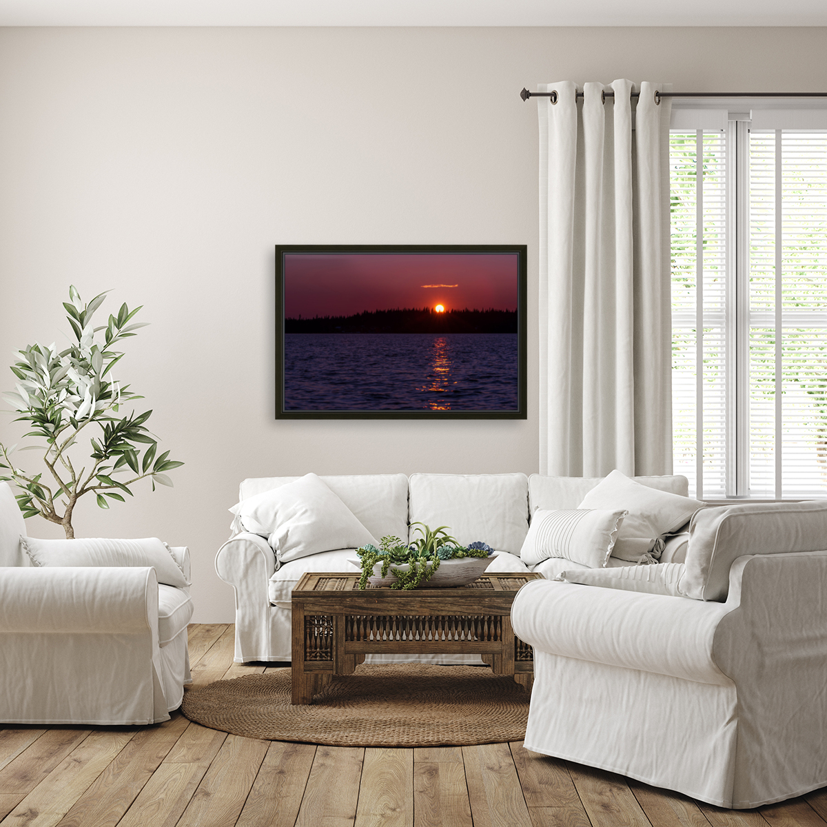Sunset under the clouds Reproduction