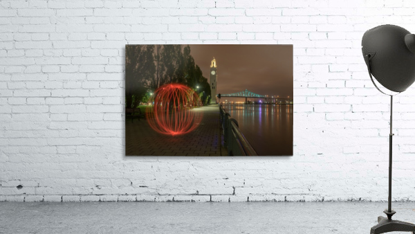 Tower Clock behind an orb Wall Preview