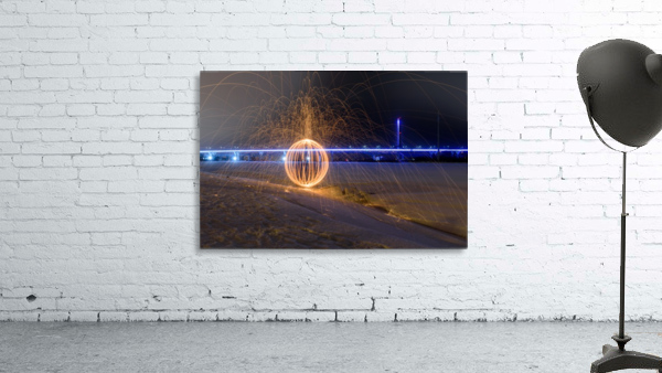 An orb with Champlain bridge background Wall Preview