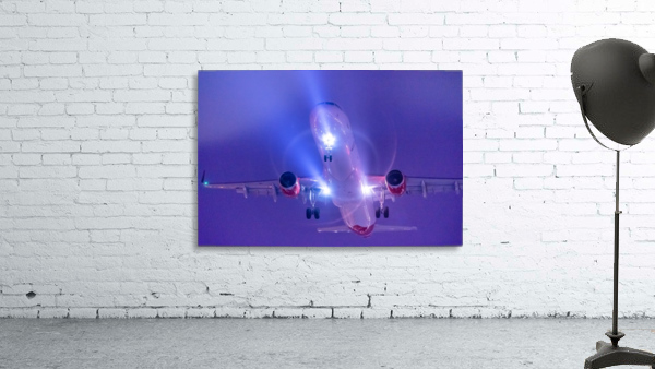 Close up plane at night Wall Preview