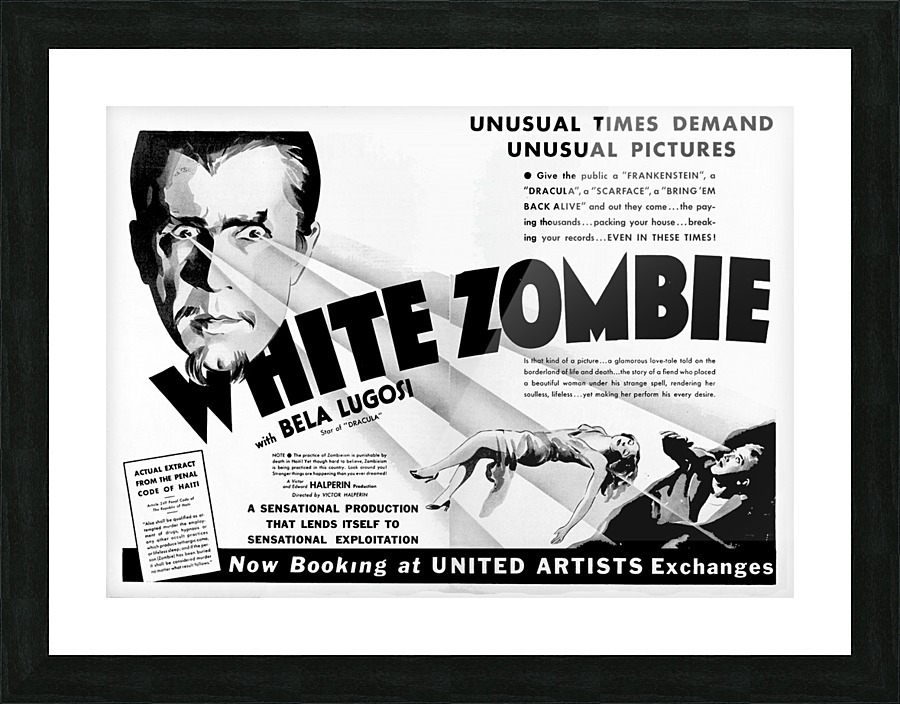 White Zombie 1932 Poster 2 by Culturio Wall Art