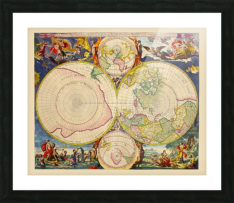 Ancient World Map Picture Frame print