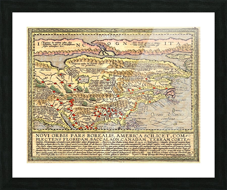 Ancient America Map 2 Picture Frame print