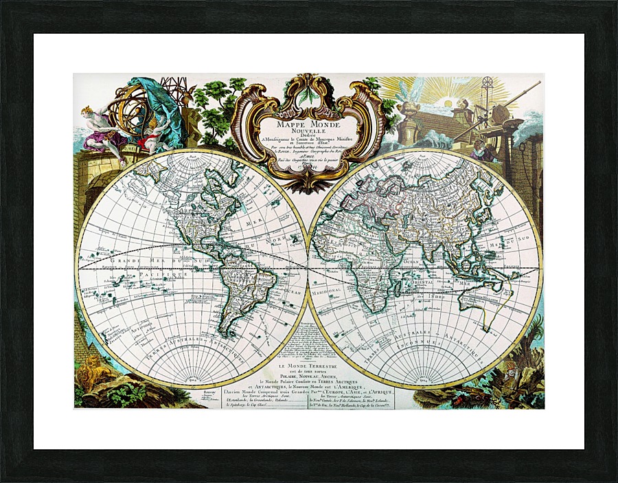 Ancient World Map 5 Picture Frame print