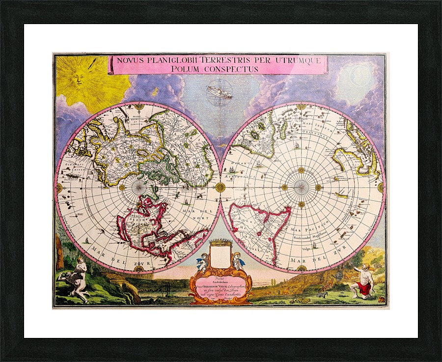 Ancient World Map 7 Picture Frame print