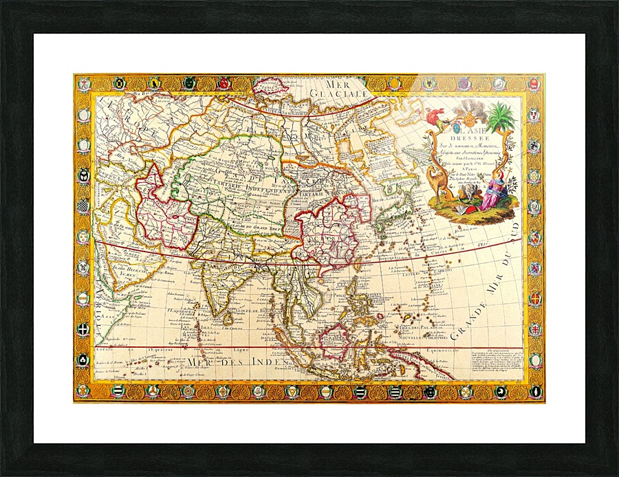 Ancient World Map 14 Picture Frame print