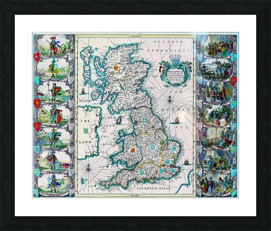 Ancient Britannia Map Picture Frame print
