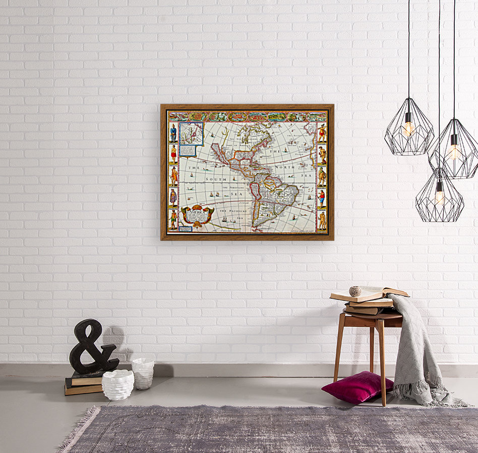 Ancient America Map Reproduction