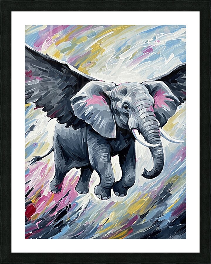 flying elephant Picture Frame print