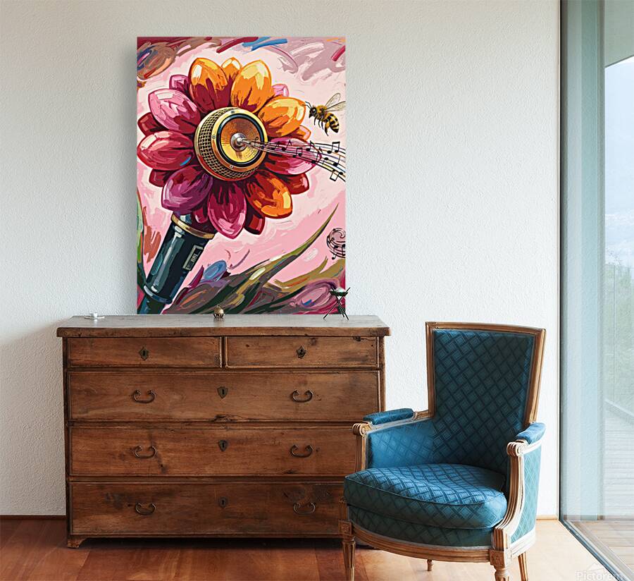 flower microphone with bee Reproduction