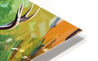 Deer emerges from puddle HD Metal print