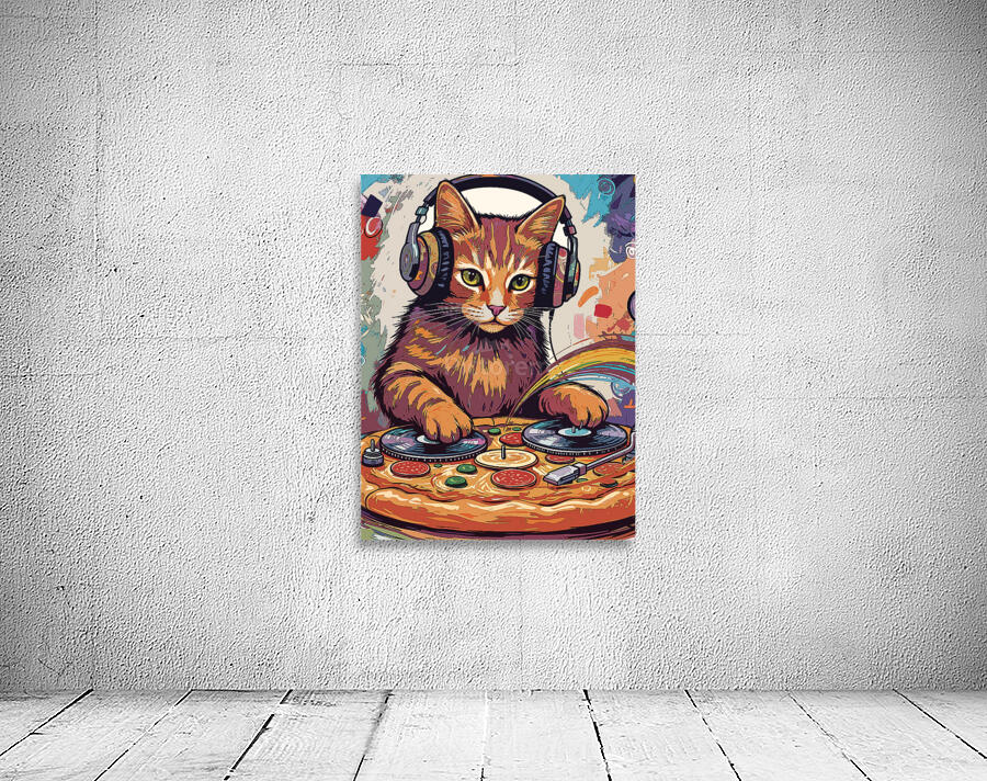 Cat DJ Pizza Wall Preview