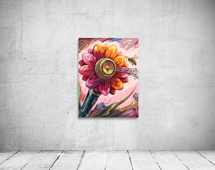 flower microphone with bee Wall Preview