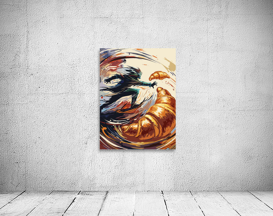 monster chasing croissant Wall Preview