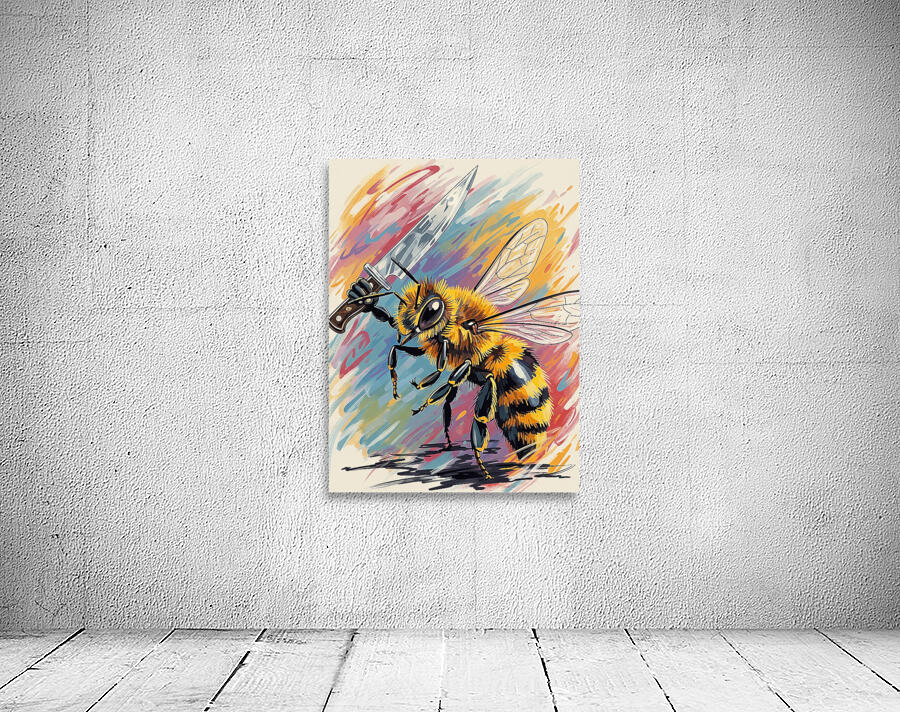 bee holding a knife Wall Preview