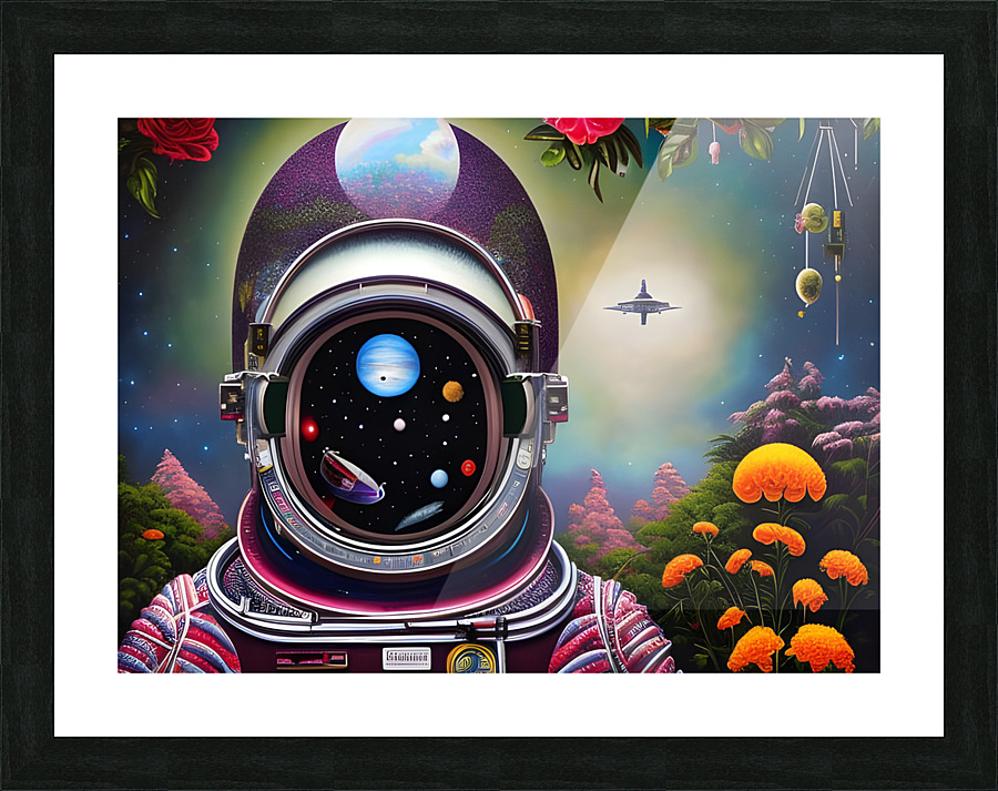 Solar System Astronaut  Picture Frame print